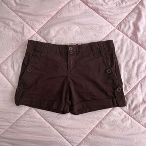 Y2K Brown Shorts w/ Button Detail